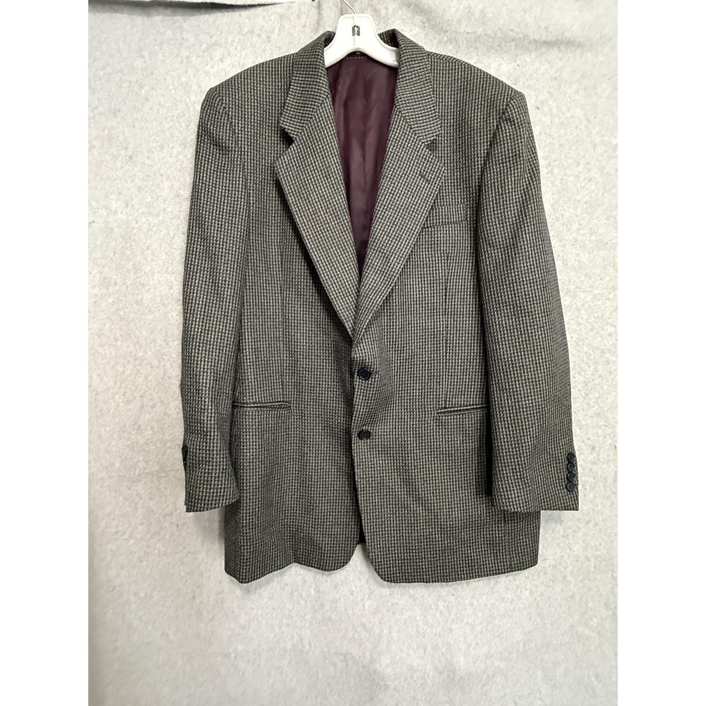 Gianfranco Ruffini Blazer Sport Coat Mens 42L Gray Silk Blend Check Tweed Jacket
